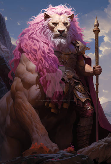 Furry lion priest Anthro hybrid character
