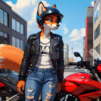 Another furry biker lady fursona character