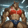 Built hypermuscular werewolf man, enjoy!