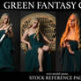 Green Fantasy Gown - Stock model pose reference pa