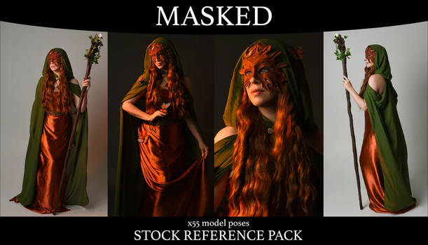 Masked fae - Fantasy stock model pose reference