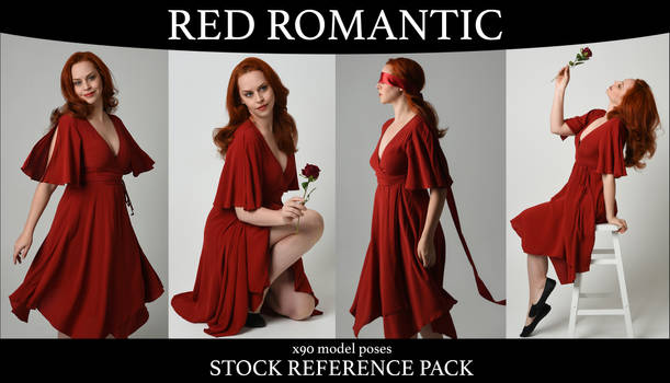 Red Romantic - Stock Model Pose Reference Pack