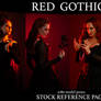 Red Gothic Fantasy Stock Model Pose Reference Pack
