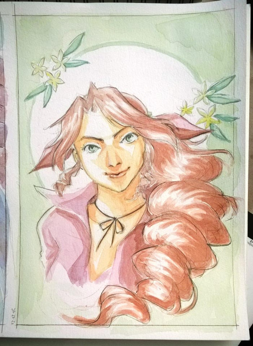 Aerith Gainsborough watercolor