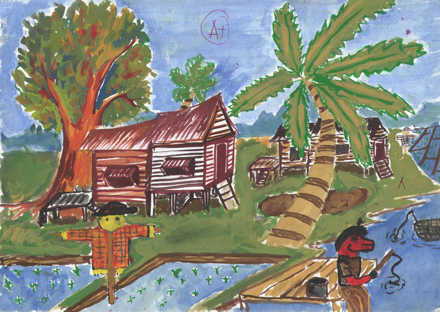 School work : Kampung halaman