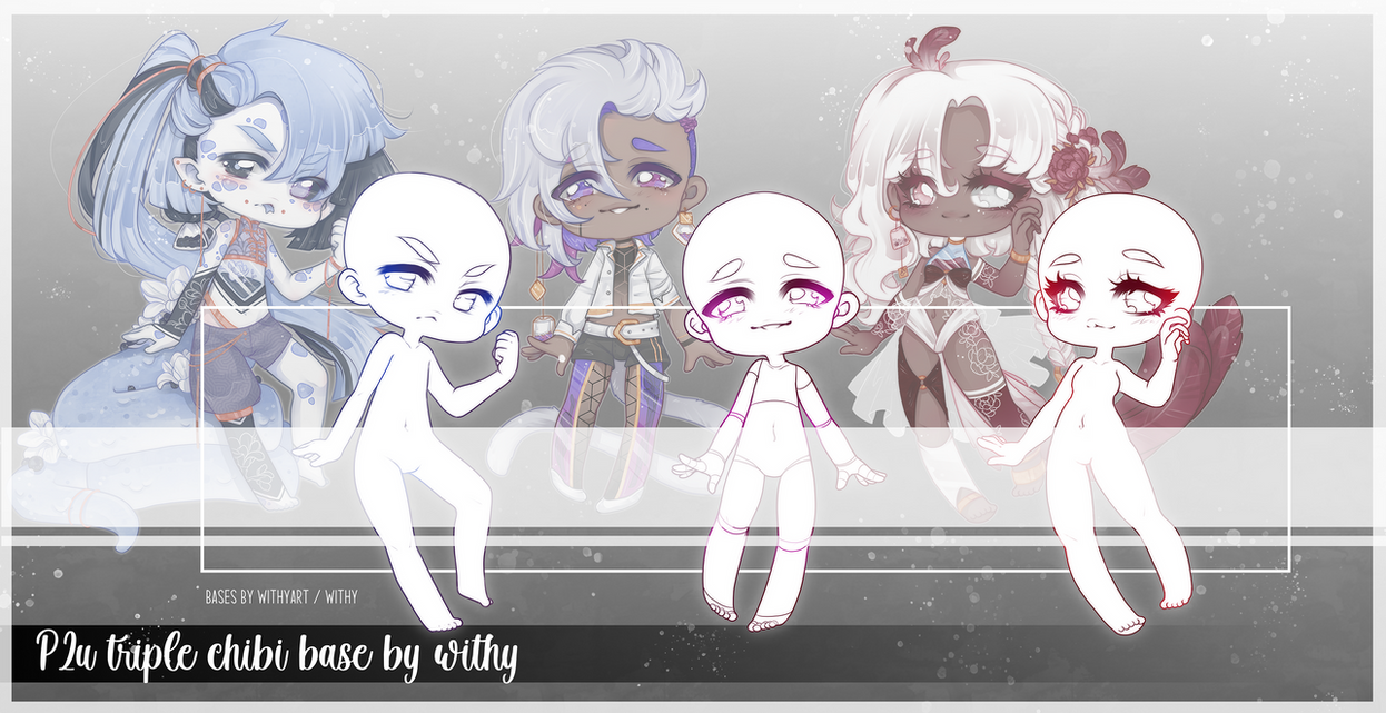 P2U Triple Chibi Base by WithyArt on DeviantArt