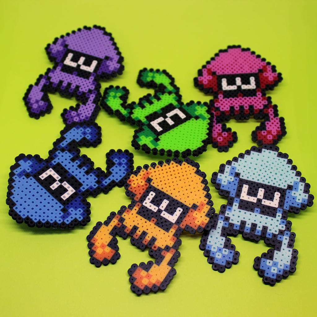 Splatoon Squid - Mini Perler Beads by HalfEmptyETank on DeviantArt