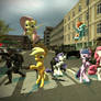 Mane 6 rush for a fight