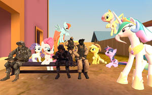 Soldiers and ponies