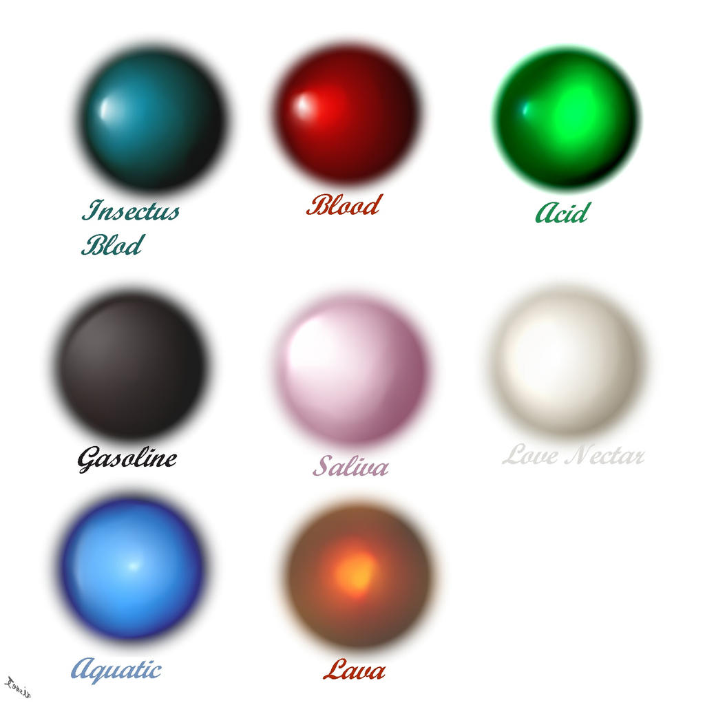 Liquids Color Palette (Including corporal fluids) by Yaratuvchi on ...