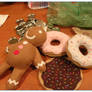 Felt donuts + gingerbread man