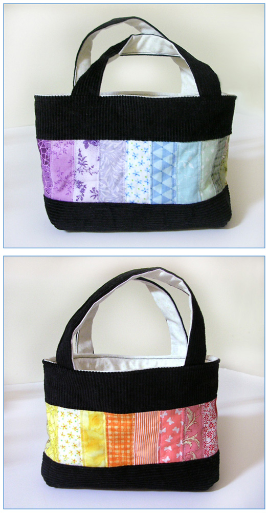 Black rainbow patchwork bag