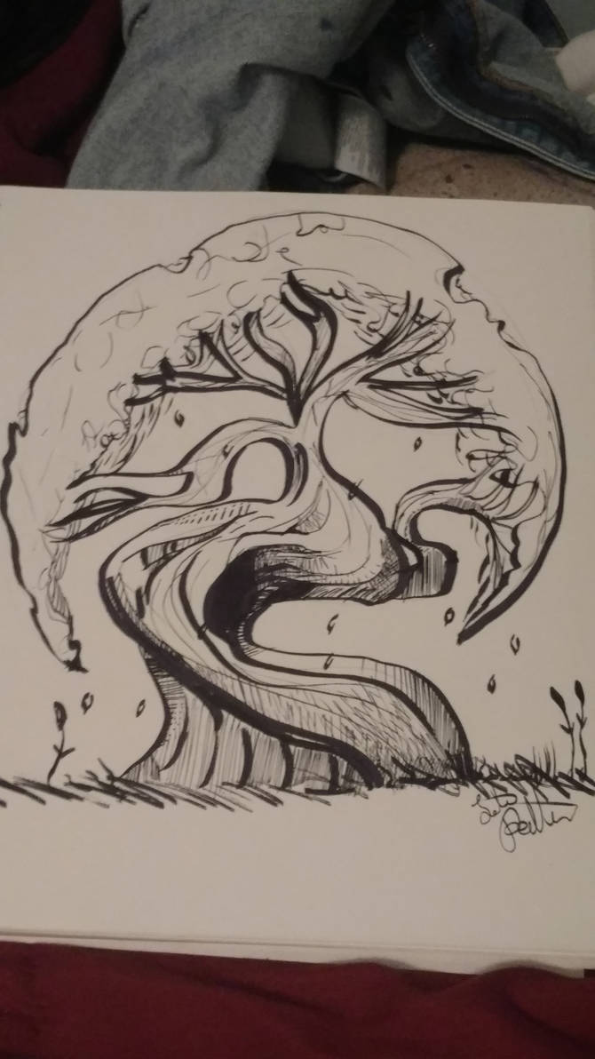 Inked tree by superkmor on DeviantArt