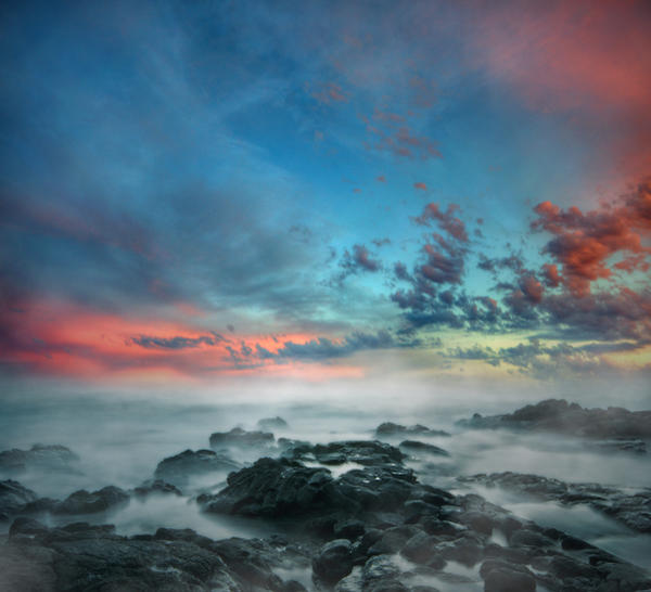 Misty Sea Premade Background