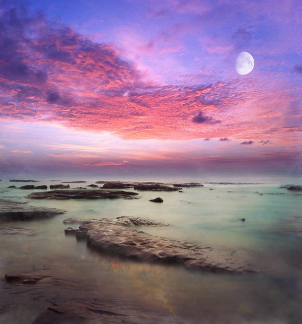 Milky Moon Premade Background