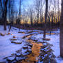 Golden Stream in Winter stock background