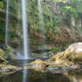 Jungle Waterfall Rock Stock