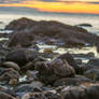 Sea Rocks Sunrise Stock