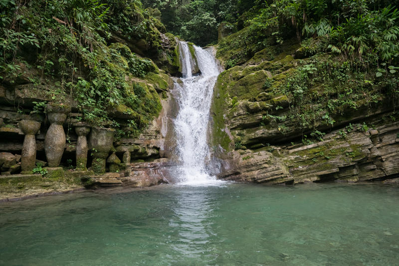 Jungle Waterfall Ruins Background by little-spacey Jungle Waterfall Ruins Background by little-spacey