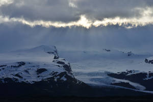 Sunlight on Snowy Mountain Stock by little-spacey