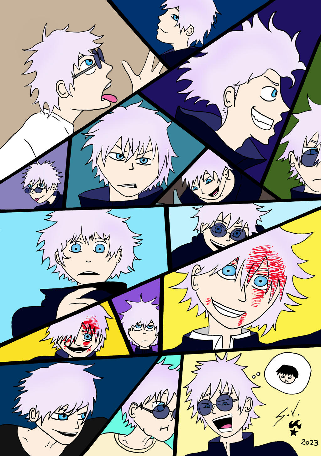 Facial expressions of Gojo