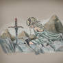 Elf and mountain sword