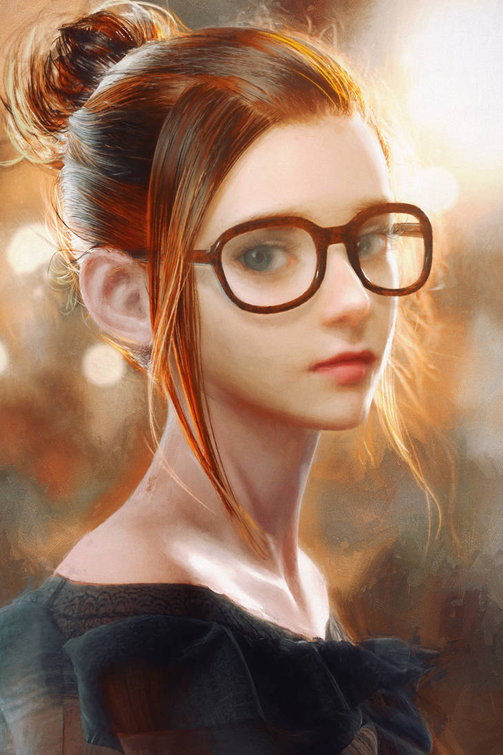 A Girl With Glasses By Cursedapple On Deviantart