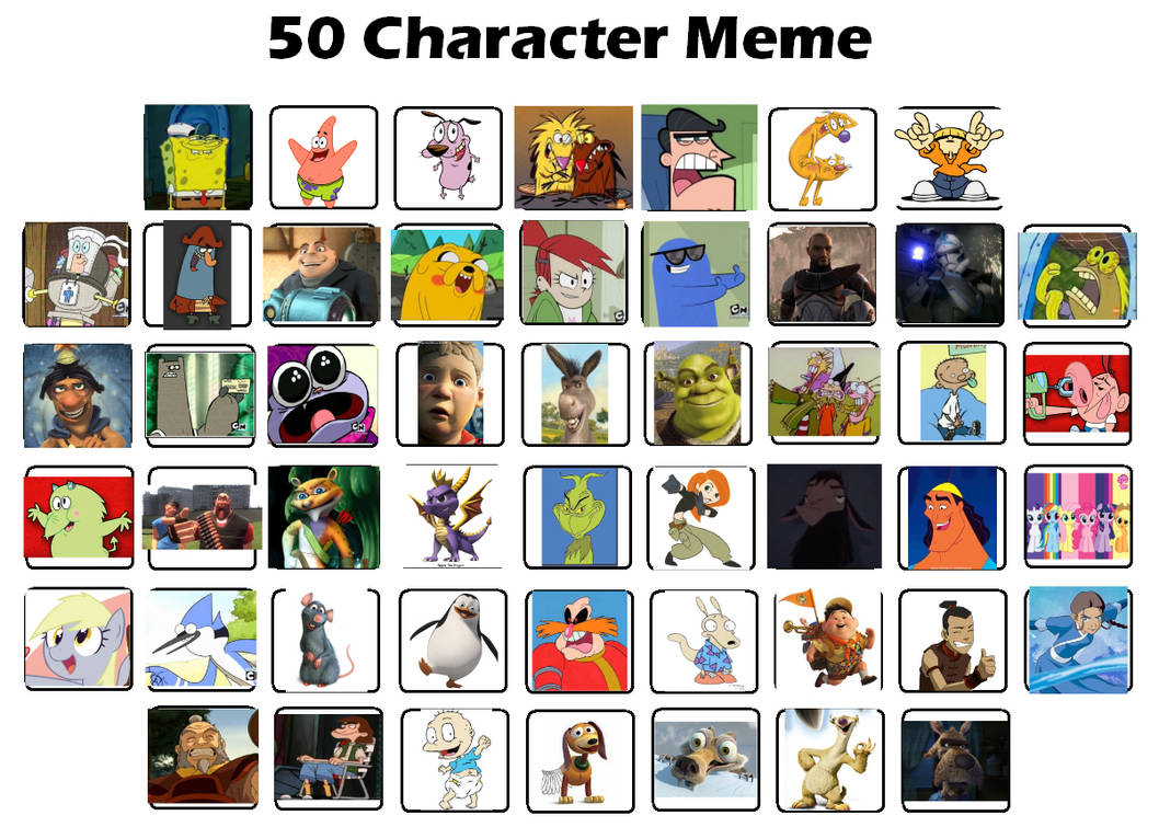 Memes characters. Мои персонажи meme. 100 Character meme шаблон. Мои персонажи meme by Nerra. 50 Character list.