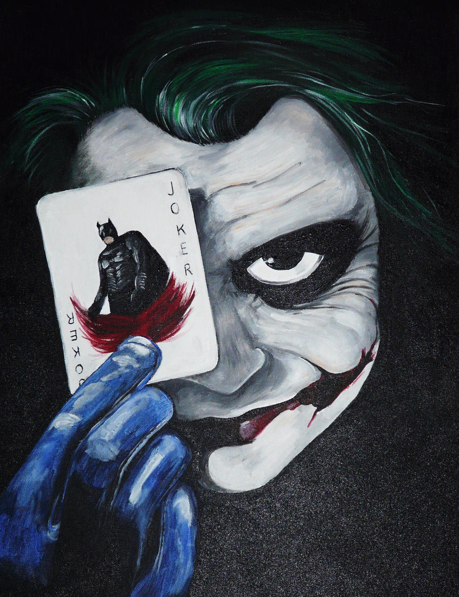 Joker holding the Batman card by billiejoesangel on DeviantArt