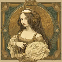 Alphonse Mucha version of the Mona Lisa