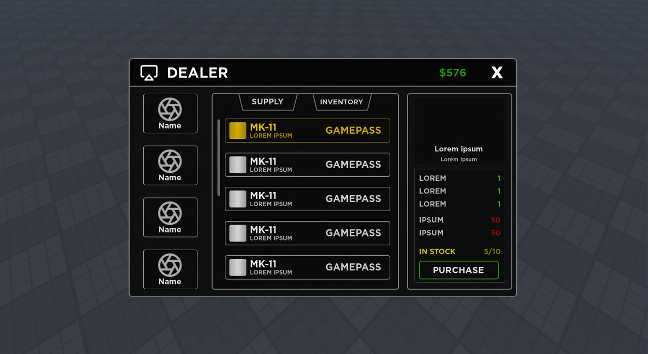 Combat Oasis 'Dealer' UI by YJarts on DeviantArt