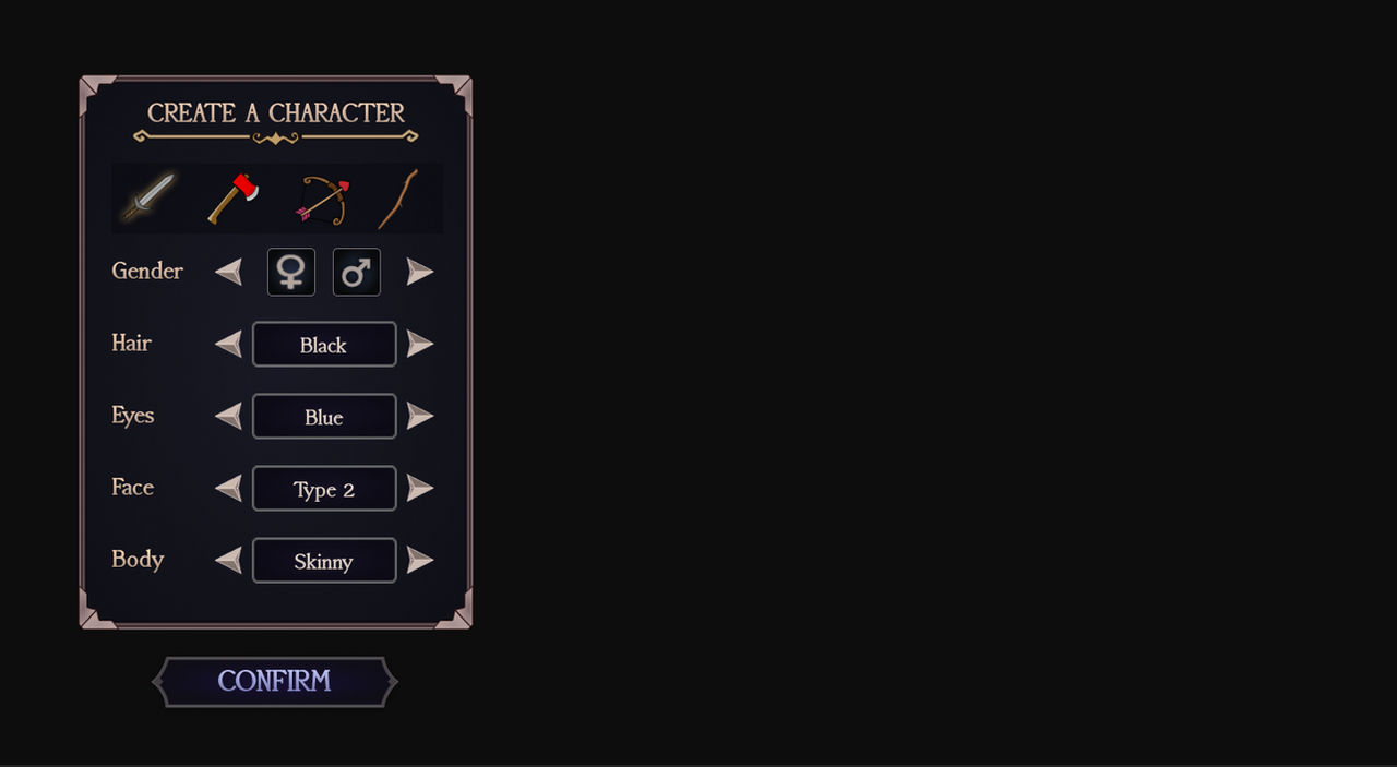 Types Character Customization Ui Design Fantasy Character Creation UI by YJarts on DeviantArt