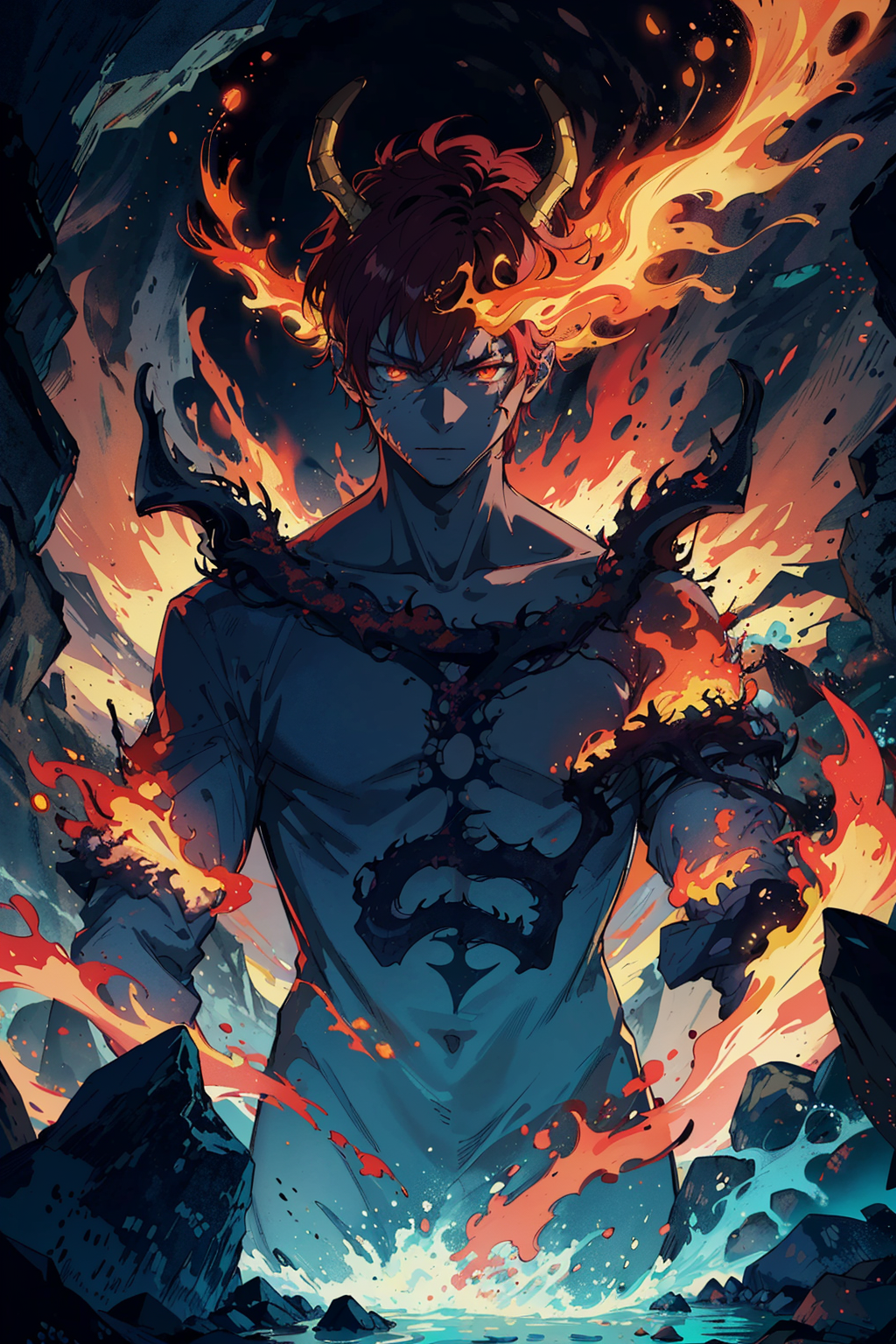 Fire Magic / anime boy / dragon by valiarts1 on DeviantArt