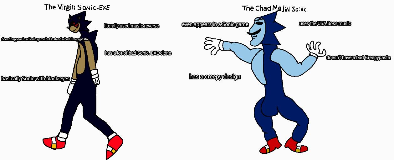 virgin Sonic. EXE vs the Chad Majin Sonic by supersonicfan1120 on