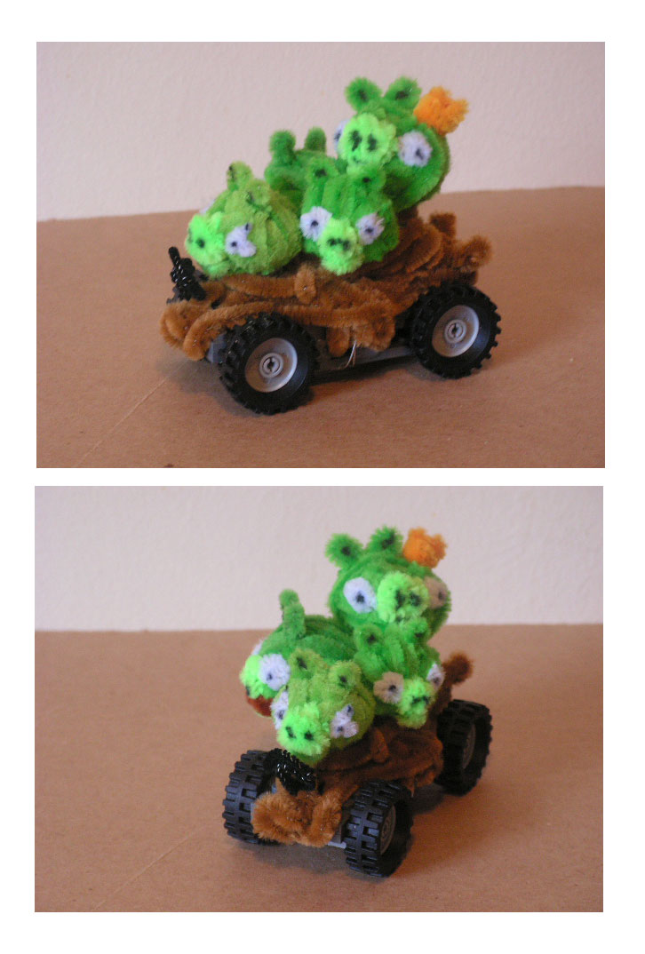 Bad Piggies in a car