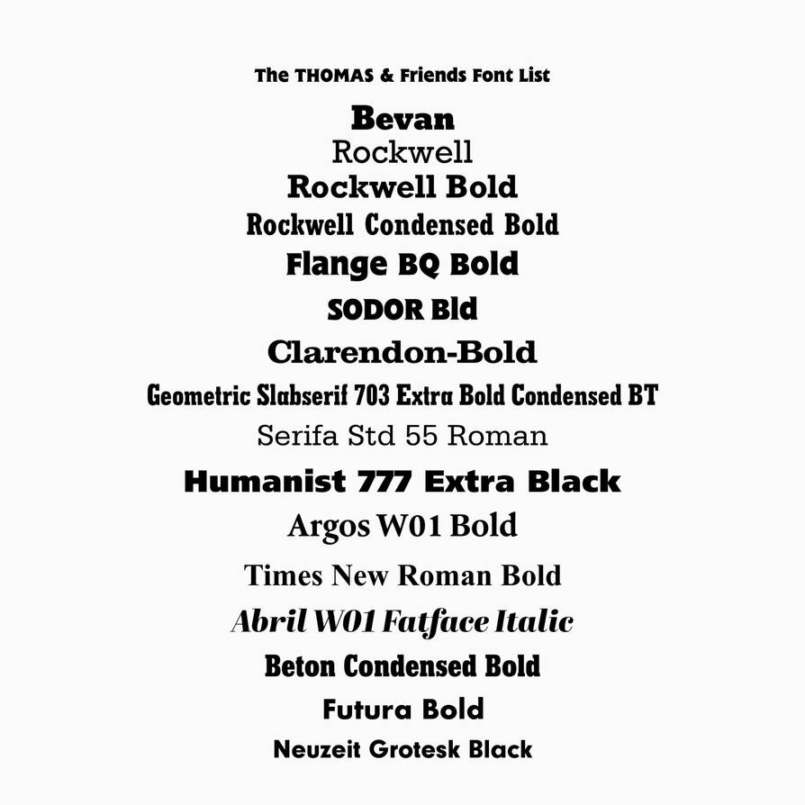The Thomas and Friends Font List (1984-2020) 12th by Charlieaat on ...