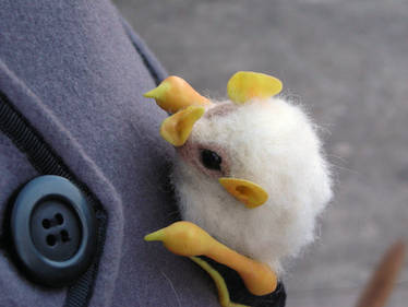 Honduran white bat brooch