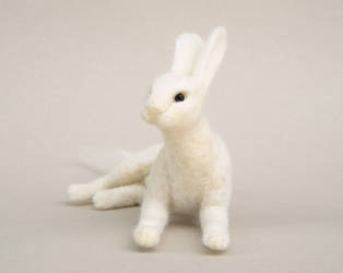 Needle felted hare-headed dog