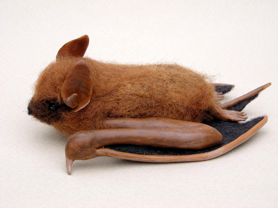 Eastern Pipistrelle bat brooch 2