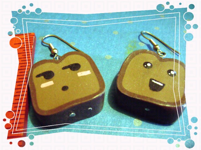 Polymer Clay Toast Earrings