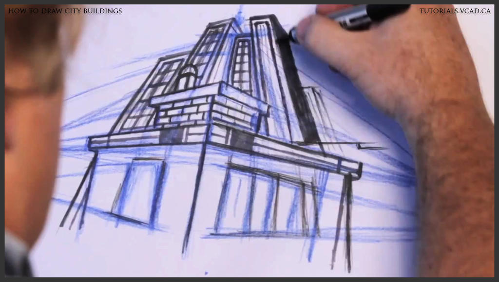 Learn how to draw city buildings 027