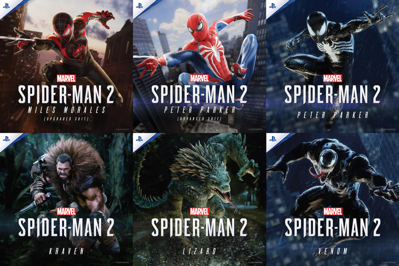 MARVEL Sony PS5 SPIDER-MAN 2 Character Posters by AmazingCoolStuff on