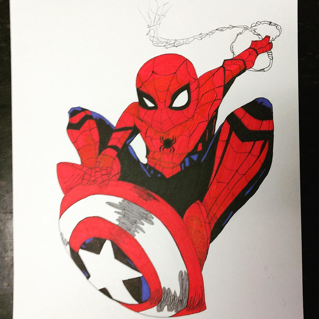 Spiderman with Captain America Shield by Aisling-Kerr on DeviantArt