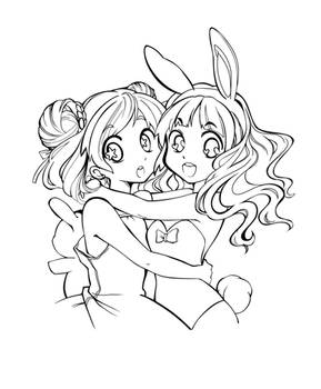 sweet friends lineart