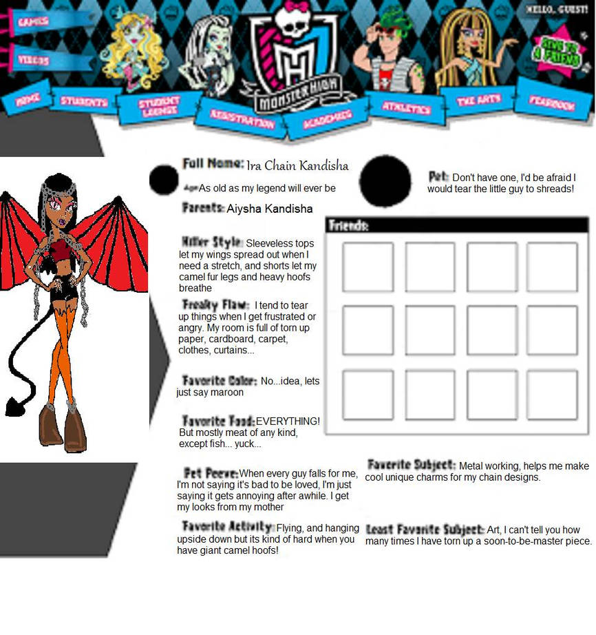 Monster High Bio Examples Monster High OC bio #2 by DemonCat99 on DeviantArt