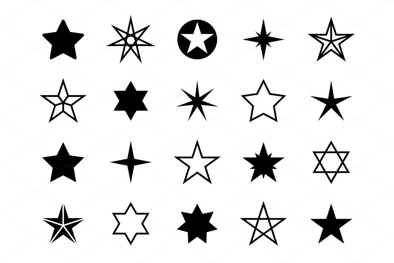 Star shapes set. Different stars by naigalina on DeviantArt