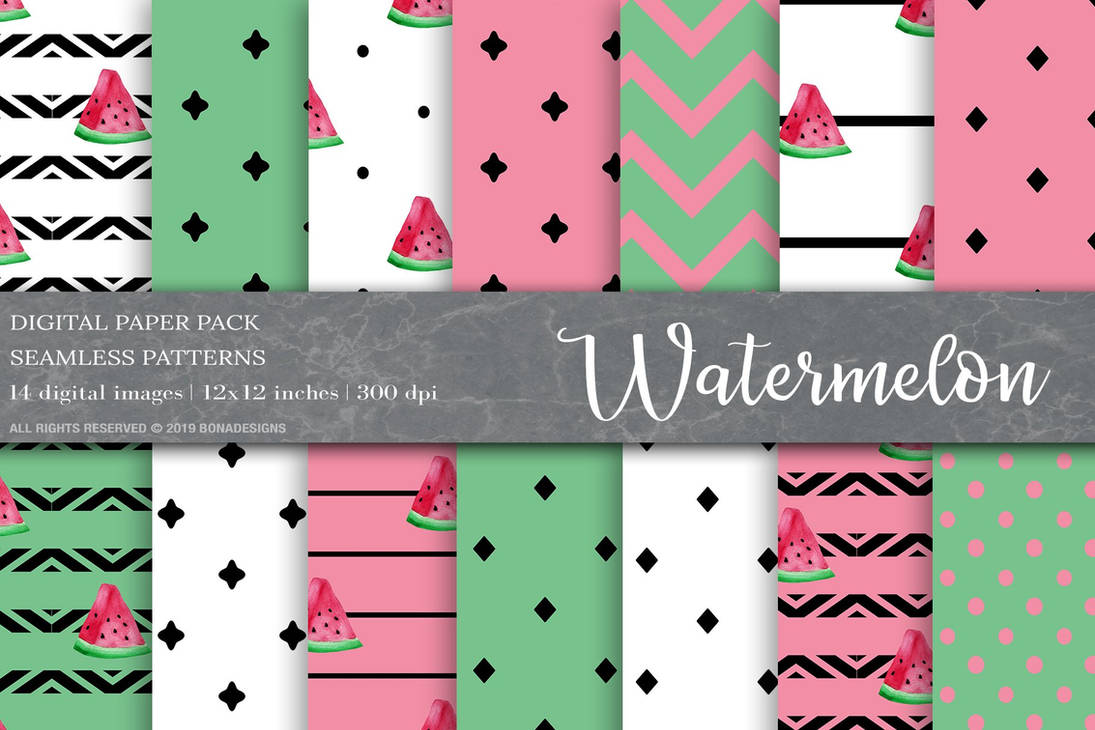 Watermelon Paper Design Watermelon Digital Papers by naigalina on DeviantArt