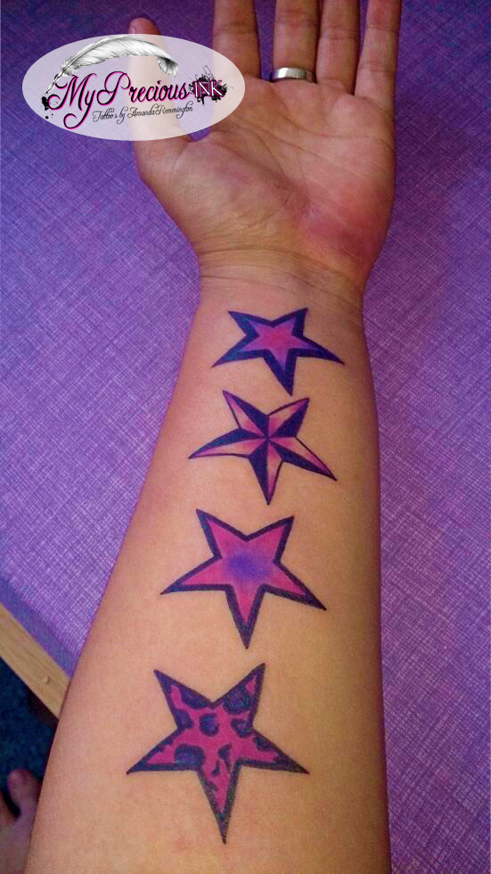 Pink Purple Colourful Stars Tattoo by Mentjuh on DeviantArt Pink Purple Colourful Stars Tattoo by Mentjuh on DeviantArt
