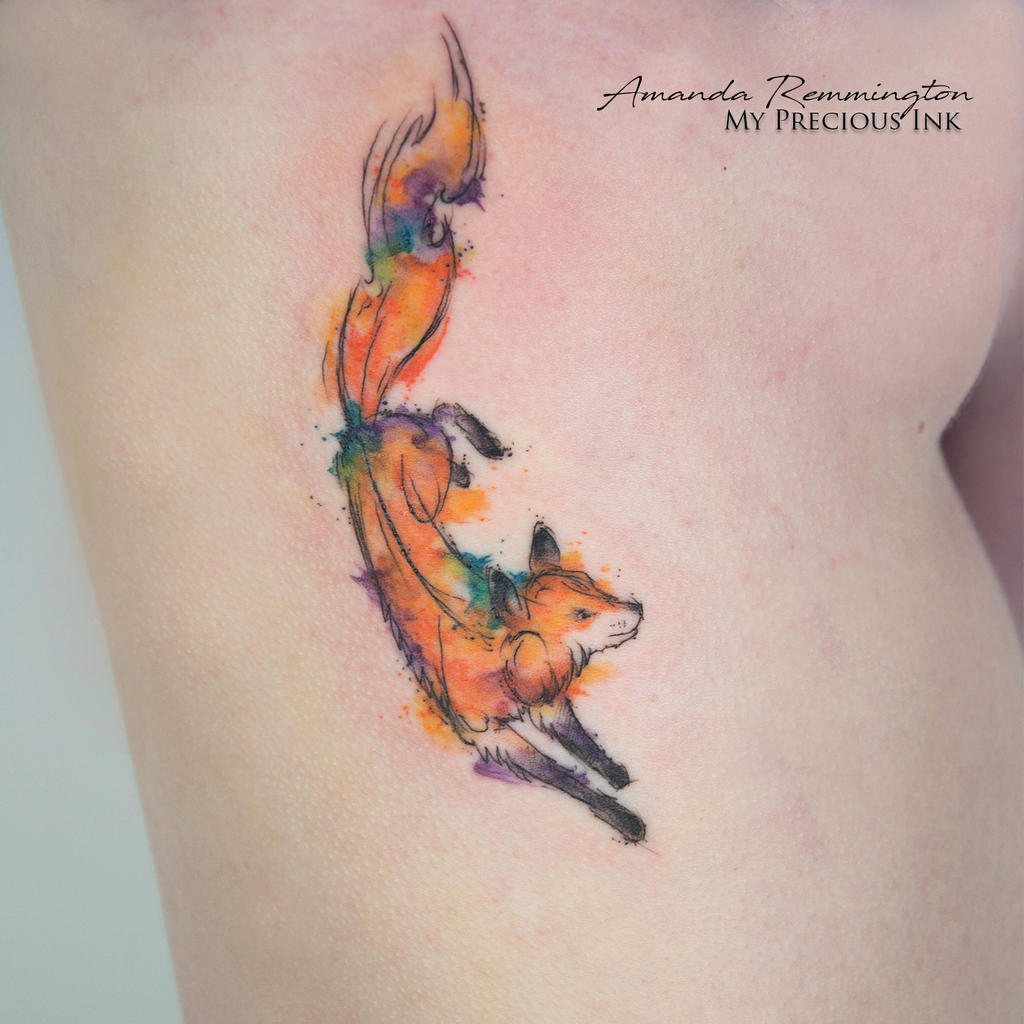 Freehand watercolor fox tattoo by Mentjuh on DeviantArt