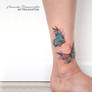 Freehand watercolor butterfly tattoo